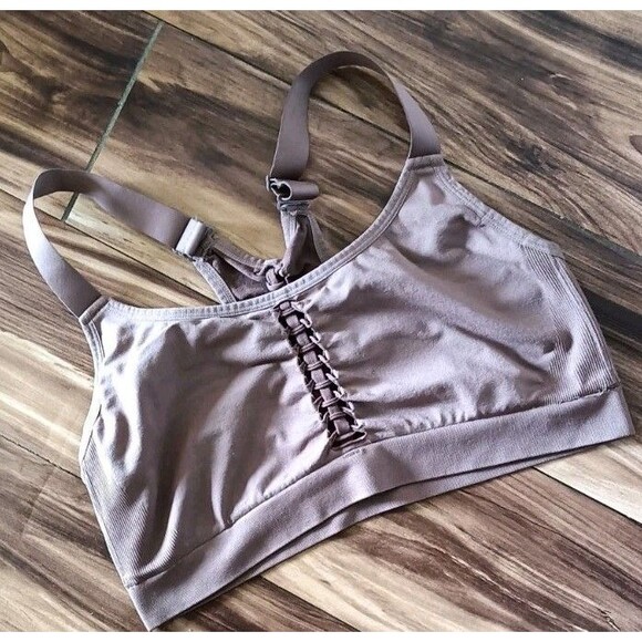 Cacique Seamless Bralette Size 18/20 Mocha Brown Lane Bryant Braided Pattern - Picture 2 of 8